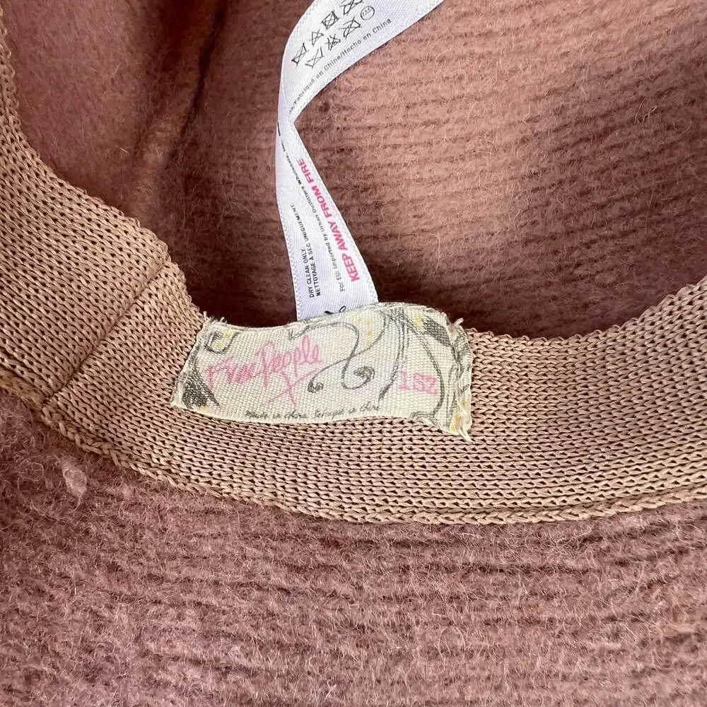 Free People Devon Wool Blend Bucket Hat Taupe Brown One Size - Picture 5 of 5